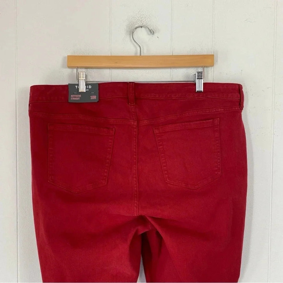NWT Torrid Boyfriend Straight Vintage Stretch Mid-Rise Denim Jean Red Sz 18 R - Picture 11 of 16
